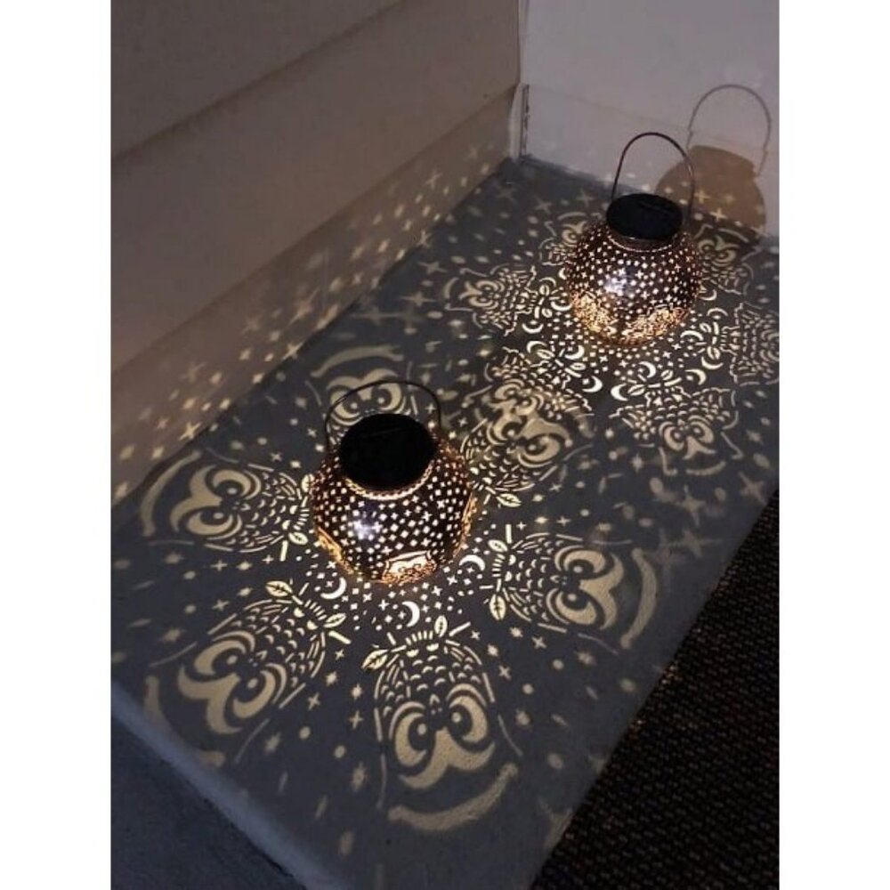 Solar Lanterns Outdoor Waterproof Garden Decorative Lights Owl Hanging Lantern